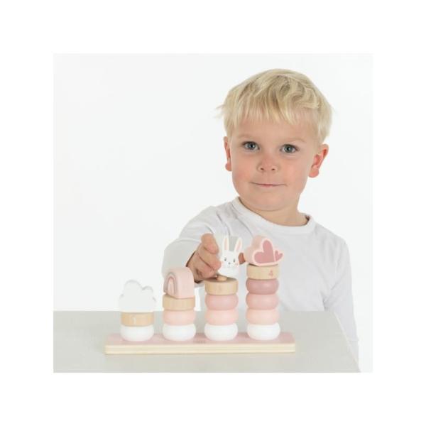 Kleine Stapelringe  pink Hase von Label Label